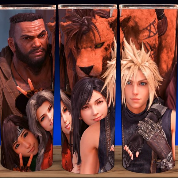 Final Fantasy 7 Cloud, Tifa, Aerith, Yuffie, Barrett, Red XIII Cup Mug Tumbler - Picture 1 of 3